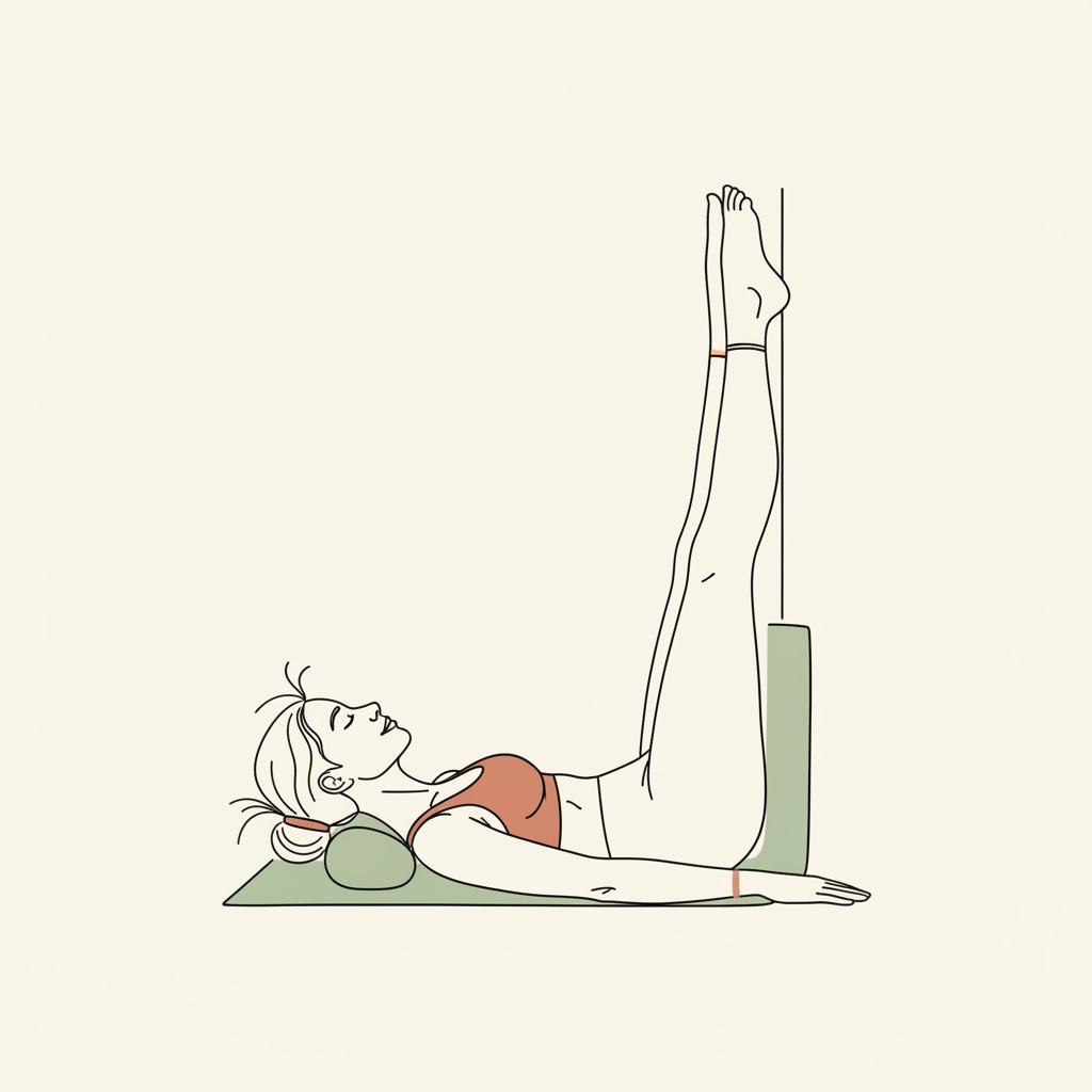 Illustration of Legs Up the Wall (Viparita Karani)