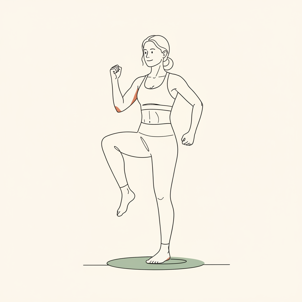 Illustration of Marching in Place with Arm Swings