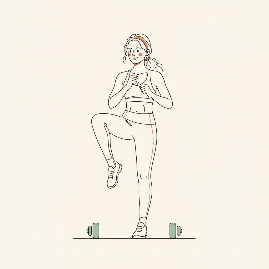 Illustration of Marching in Place with High Knees