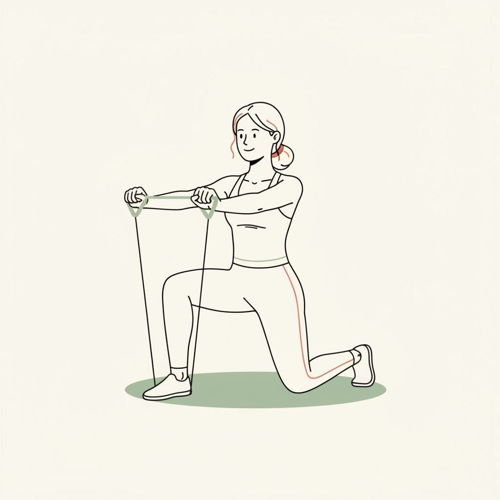 Illustration of Pallof Press (Half-Kneeling)