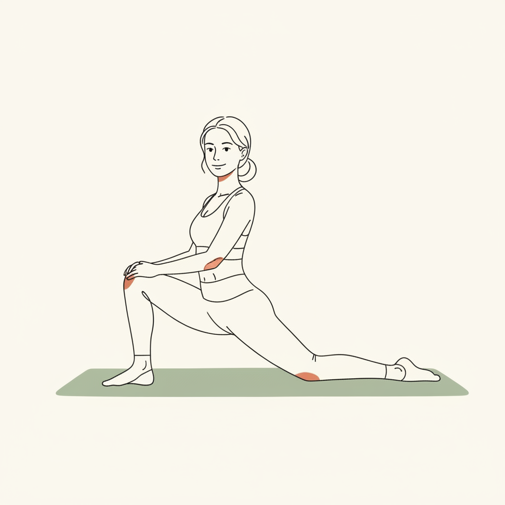 Illustration of Pigeon Pose Prep (gentle version)