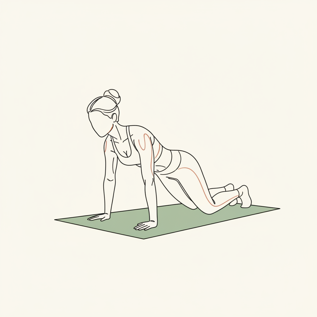 Illustration of Plank on Knees (short hold)