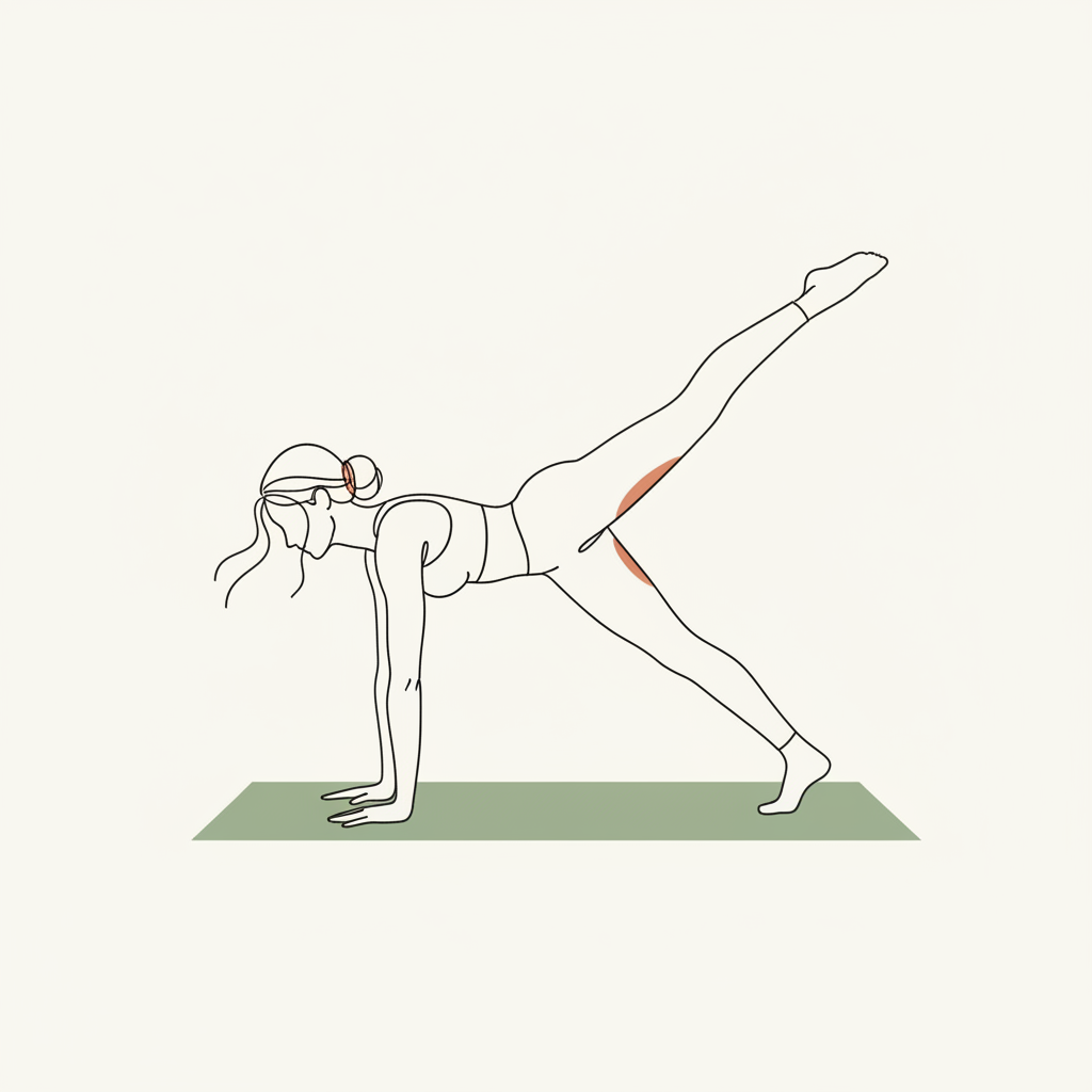 Illustration of Plank with Alternating Leg Lift
