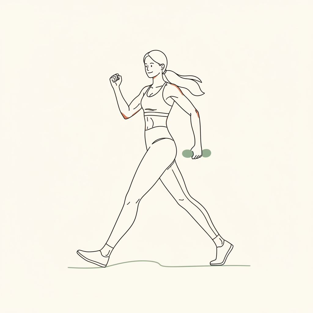 Illustration of Power Walk (with arm pumps)