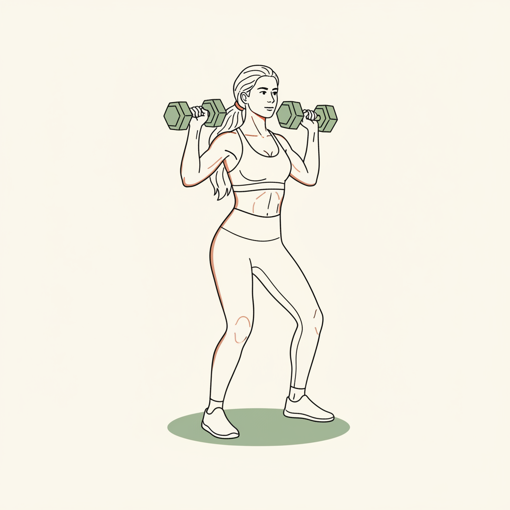 Illustration of Push Press (with dumbbells)