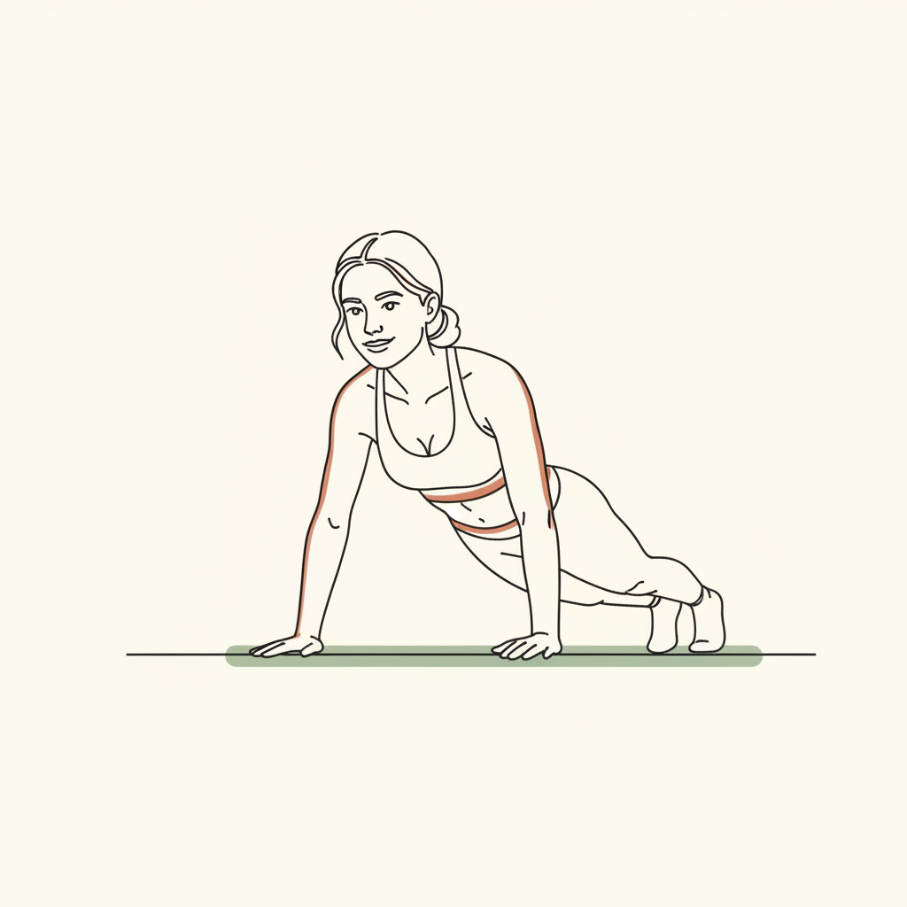 Illustration of Push-Up (on knees or incline)