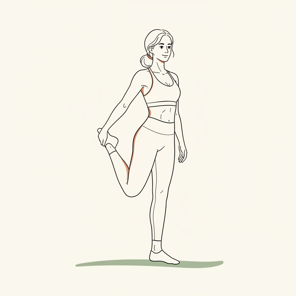 Illustration of Quad Stretch (standing or kneeling)