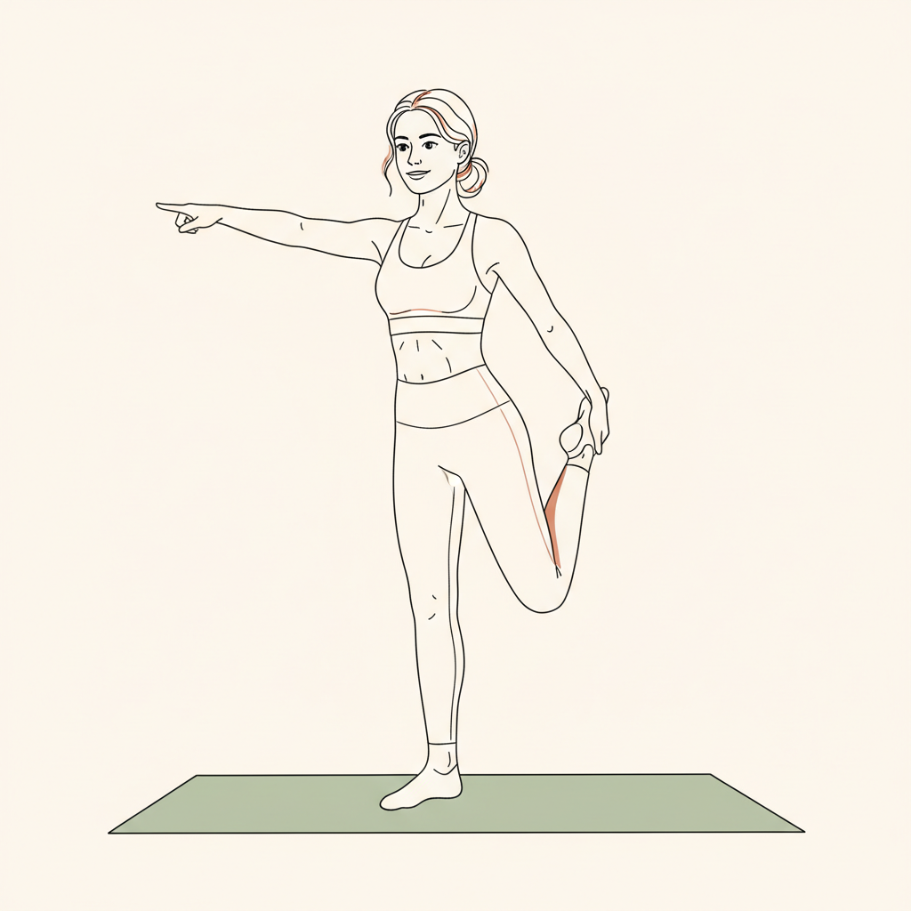 Illustration of Quad Stretch (standing or lying)
