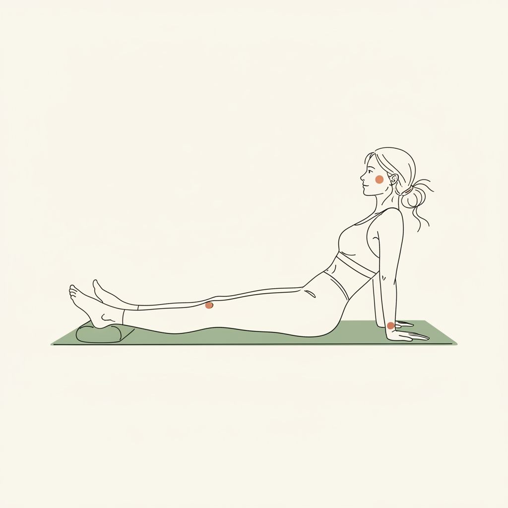 Illustration of Reclined Psoas Release (legs long)