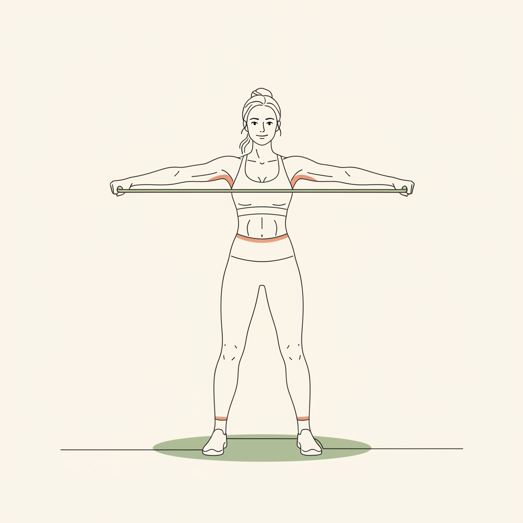 Illustration of Resistance Band Pull-Aparts