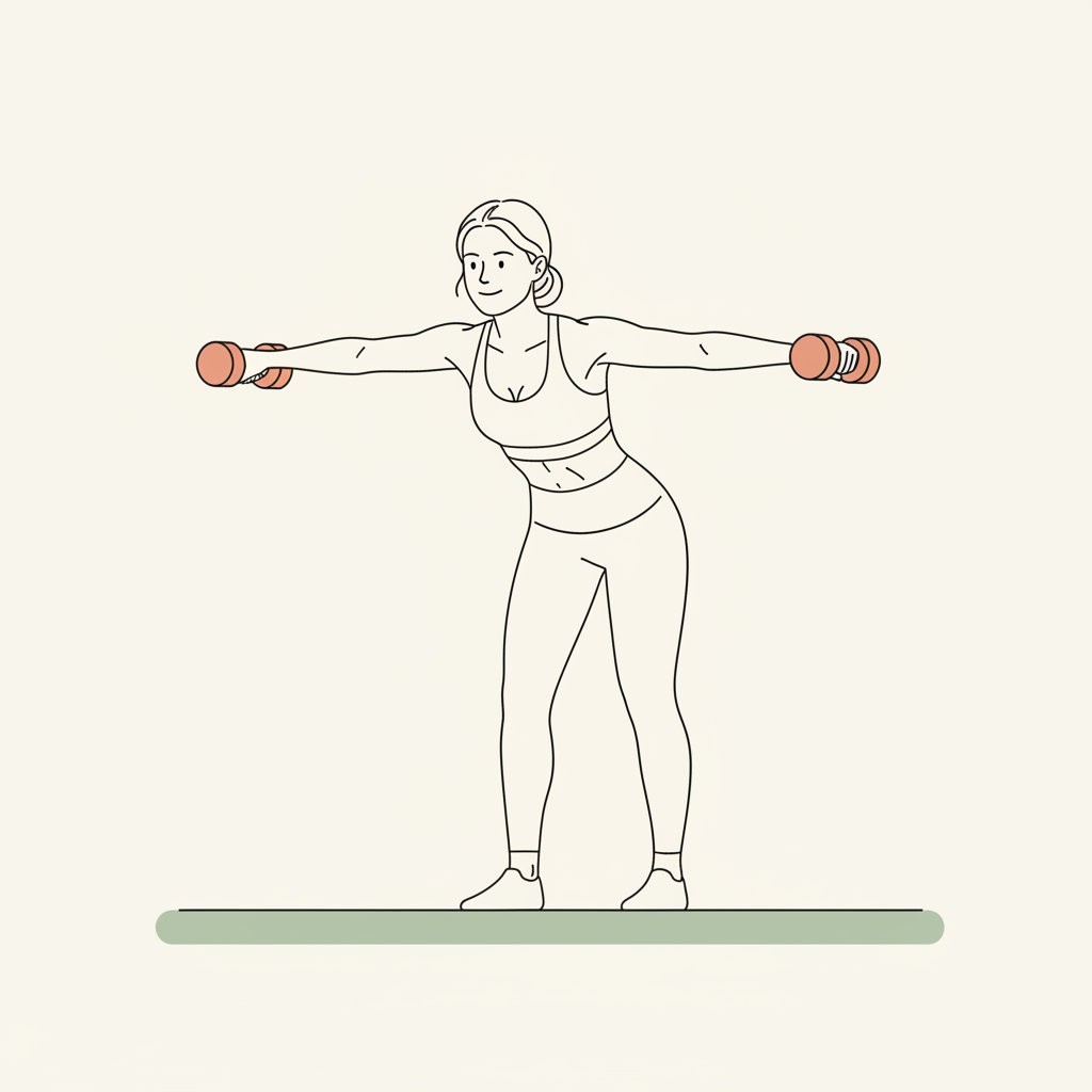Illustration of Reverse Fly (light dumbbells)