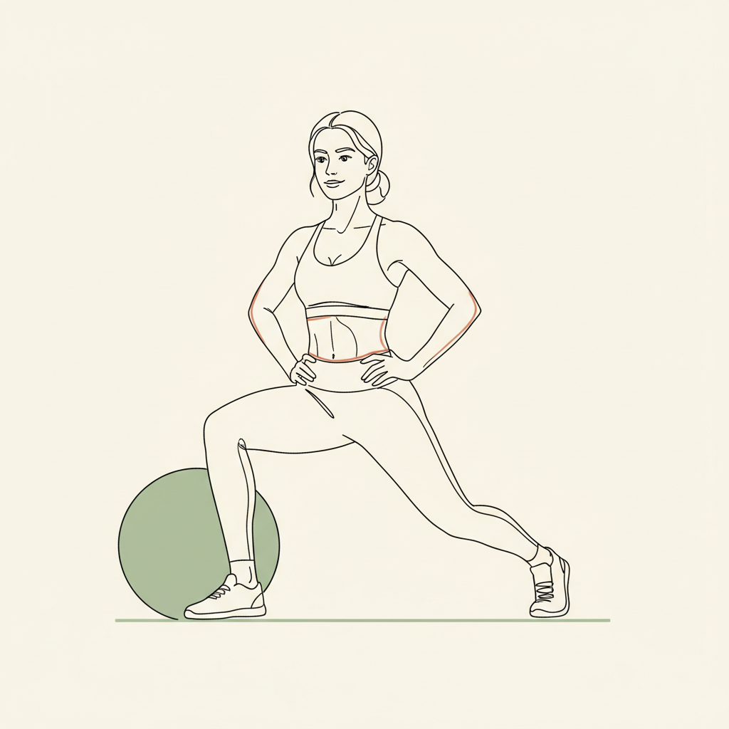 Illustration of Reverse Lunges (modified with support)