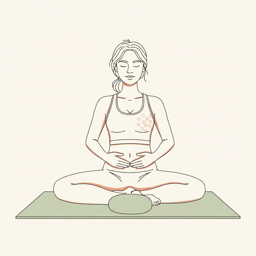 Illustration of Savasana with Belly Hand Placement