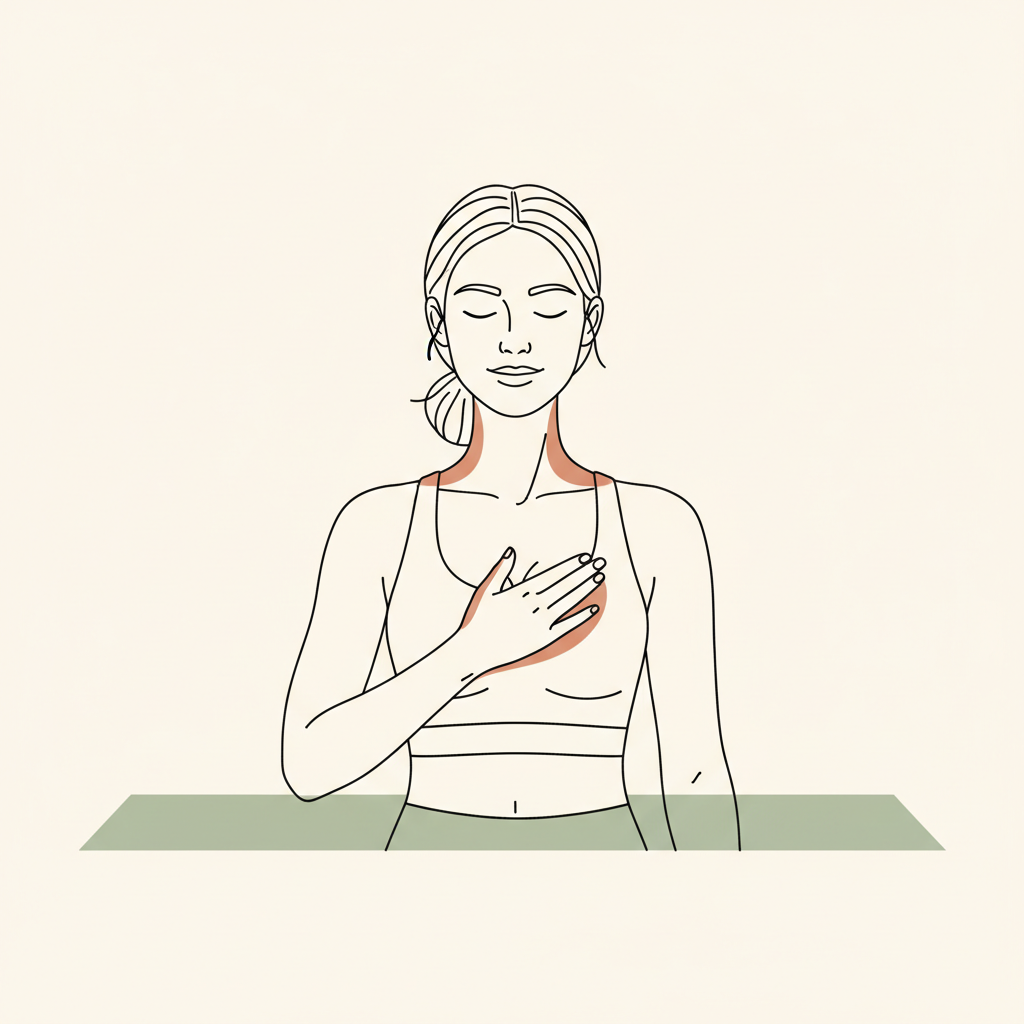 Illustration of Savasana with Hand on Heart