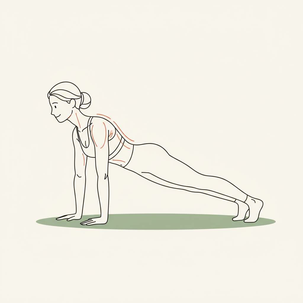 Illustration of Scapular Push-Ups (from plank)