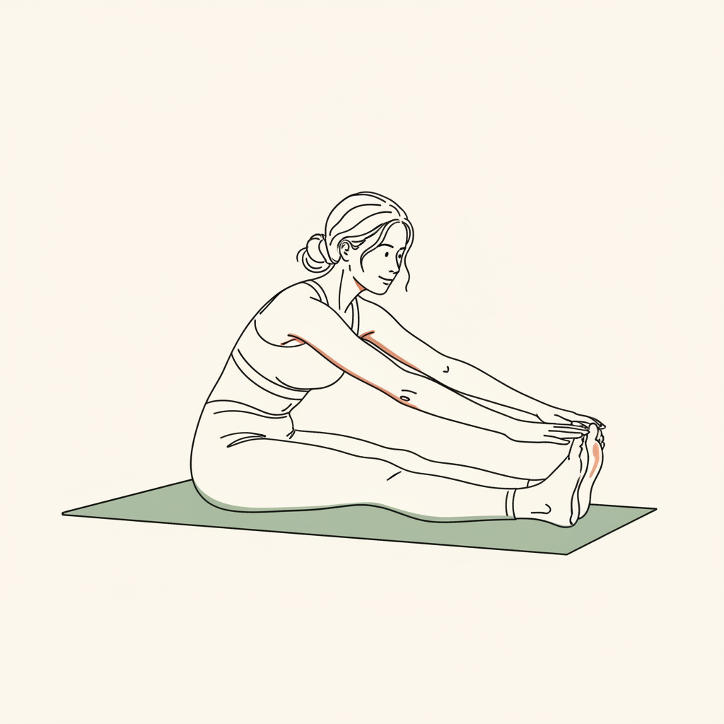 Illustration of Seated Forward Fold with Foot Flex