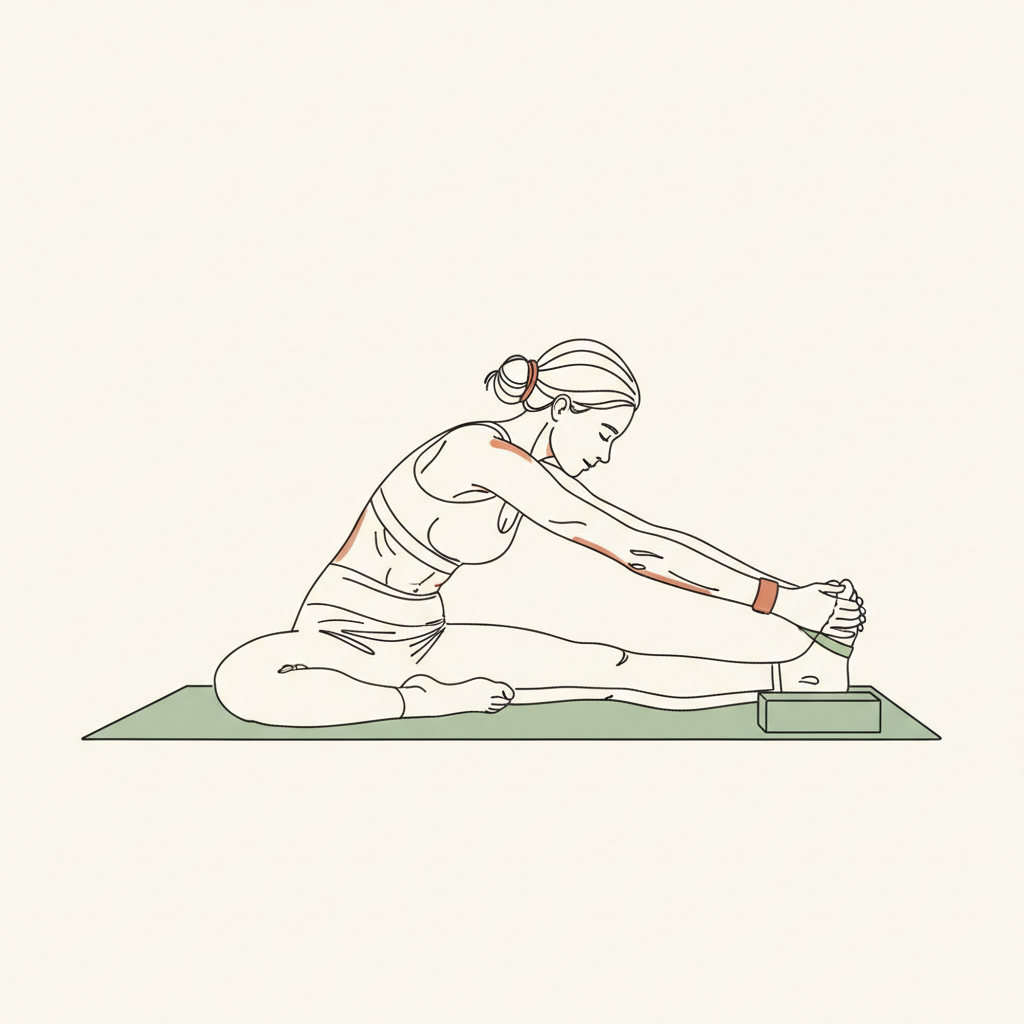 Illustration of Seated Forward Fold with leg extended