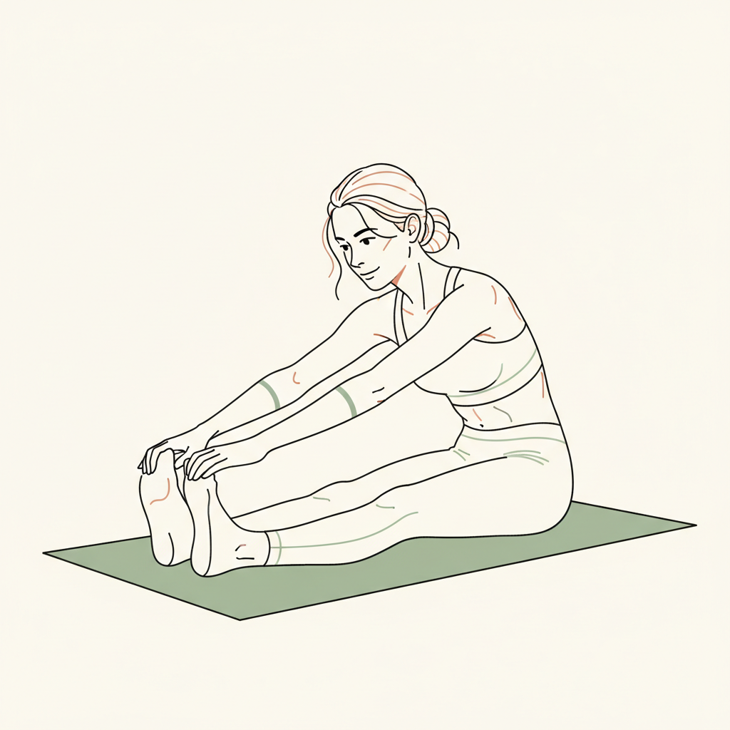 Illustration of Seated Hamstring Stretch