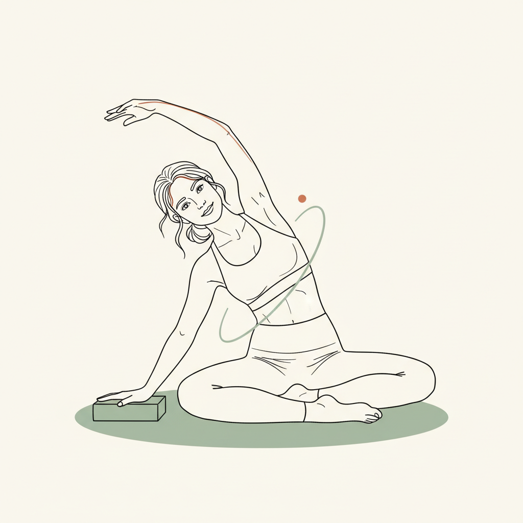 Illustration of Seated Side Bend with Breath