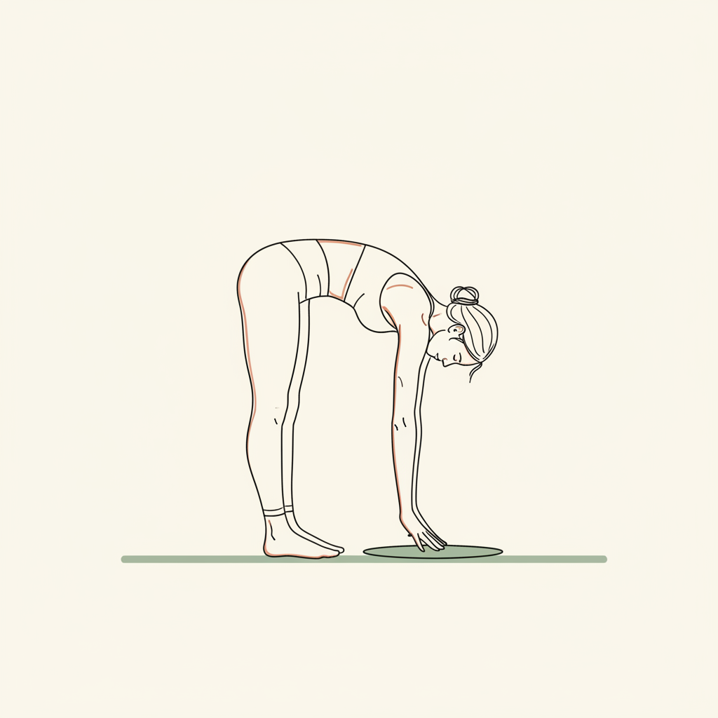 Illustration of Segmental Spinal Roll-Down (standing)