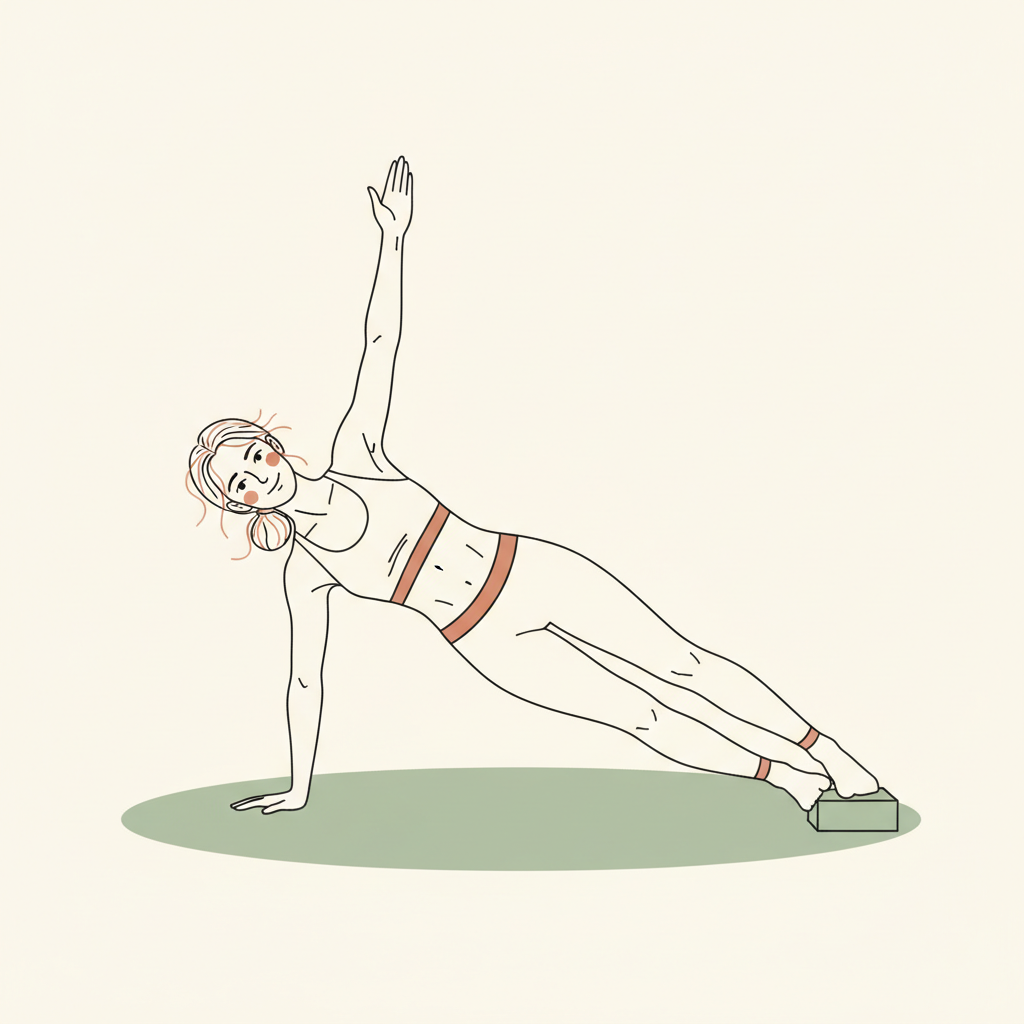 Illustration of Side Plank from Knees (modified)