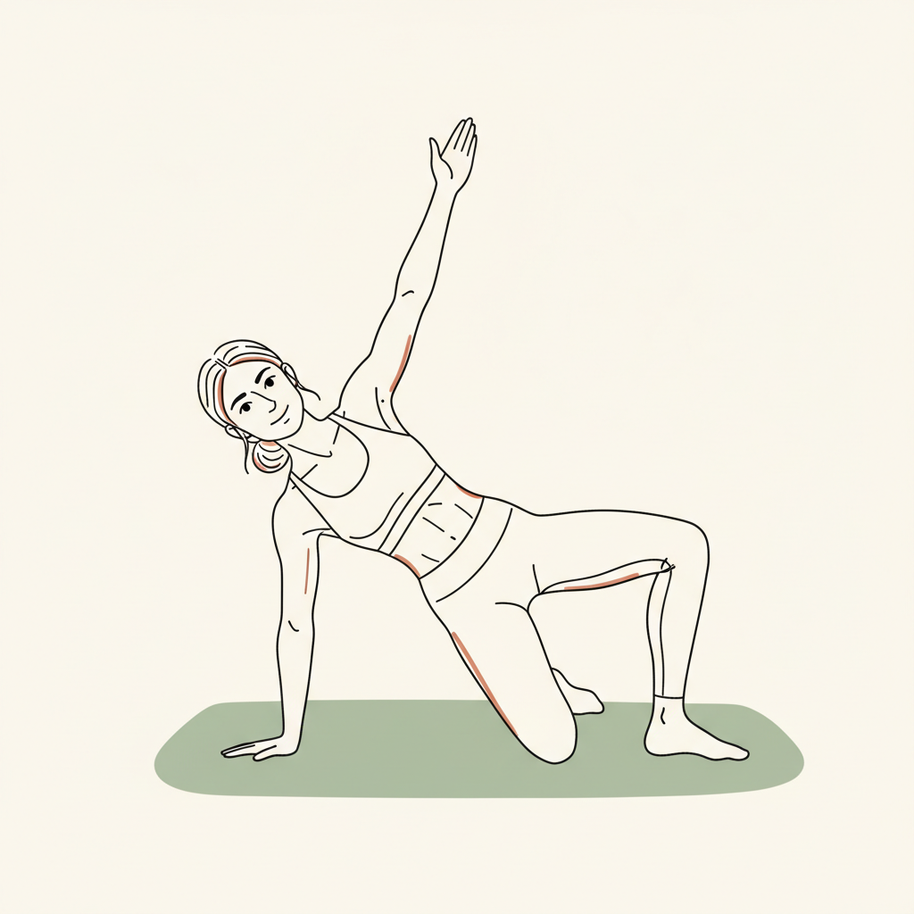 Illustration of Side Plank on Knees (short holds)