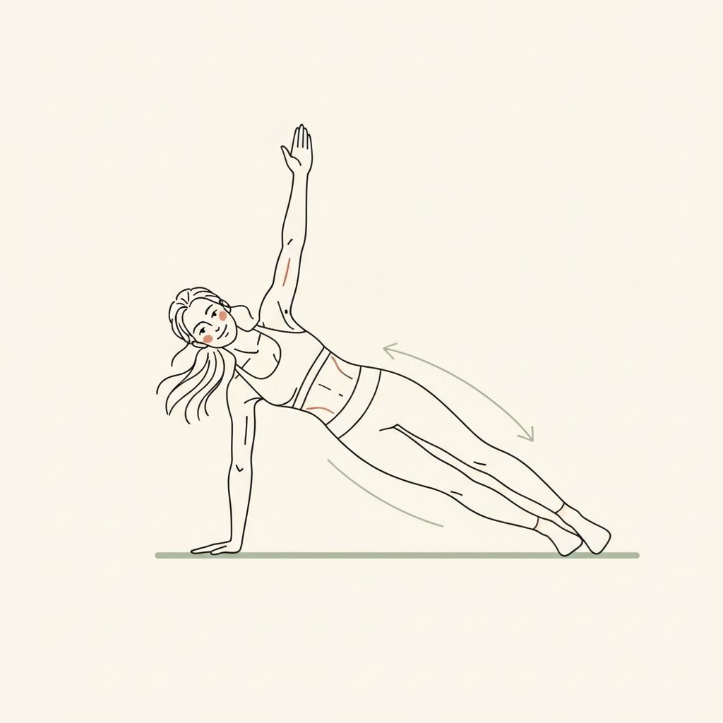 Illustration of Side Plank with Hip Dip