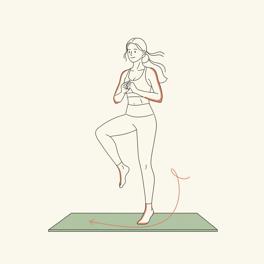 Illustration of Single-Leg Hops (forward/backward)