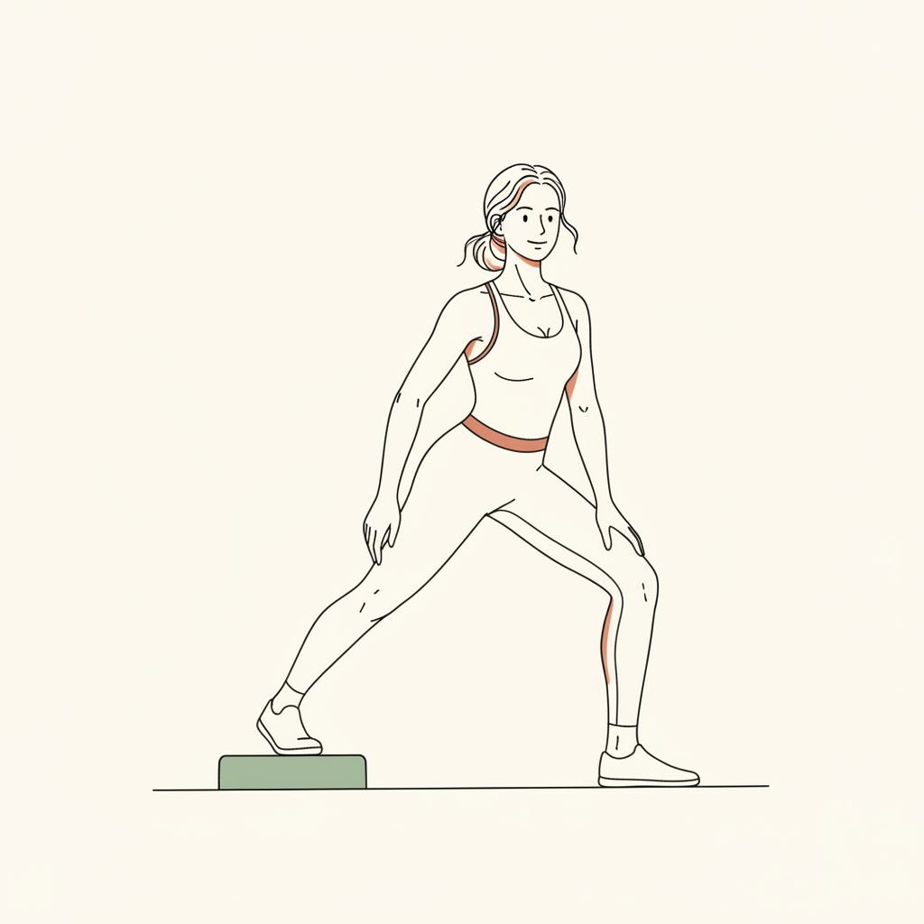 Illustration of Standing Calf Stretches (gentle)