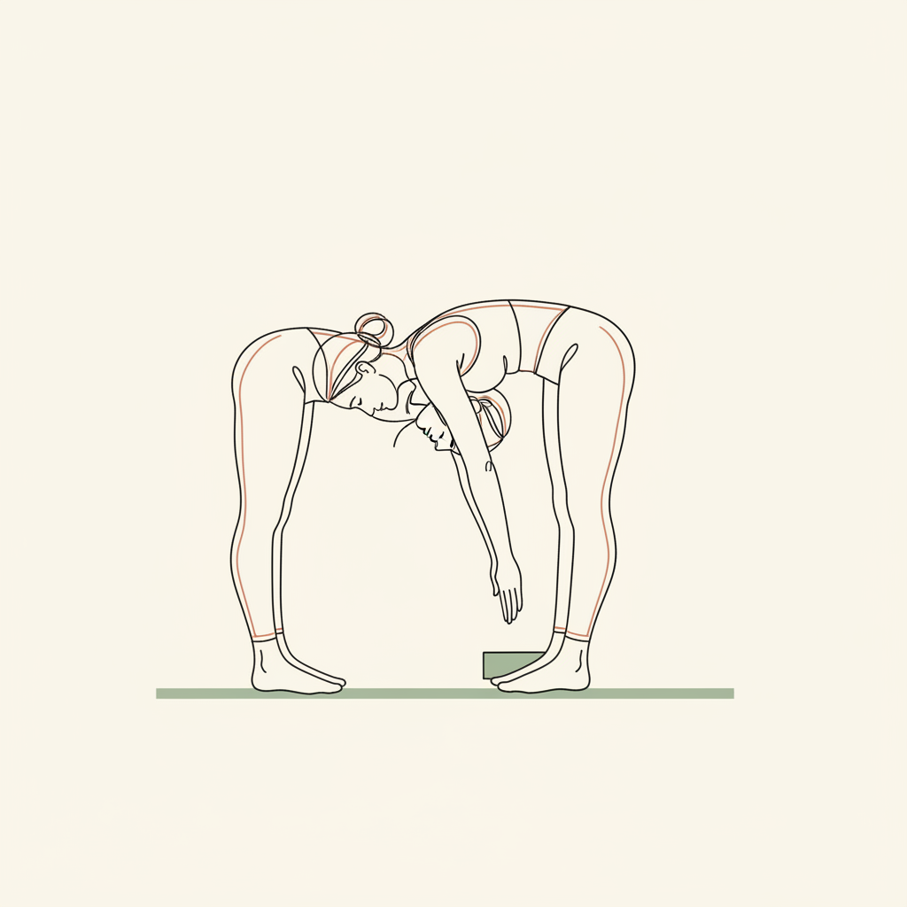 Illustration of Standing Forward Fold to Halfway Lift