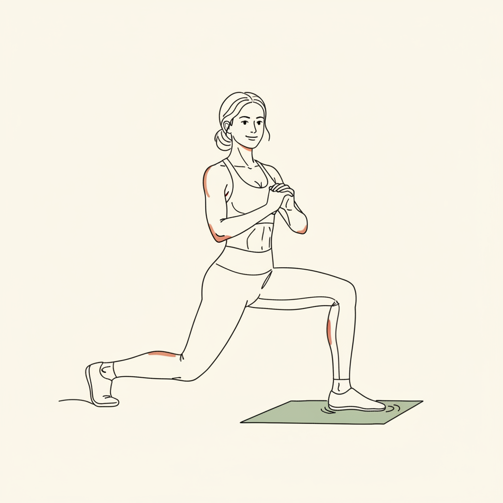 Illustration of Standing Lunges (alternating)