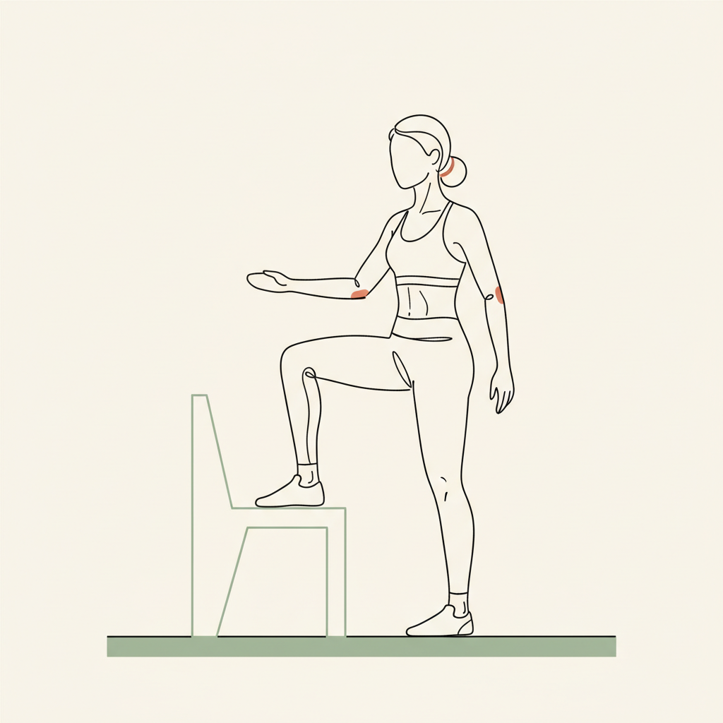 Illustration of Step-Ups onto Chair