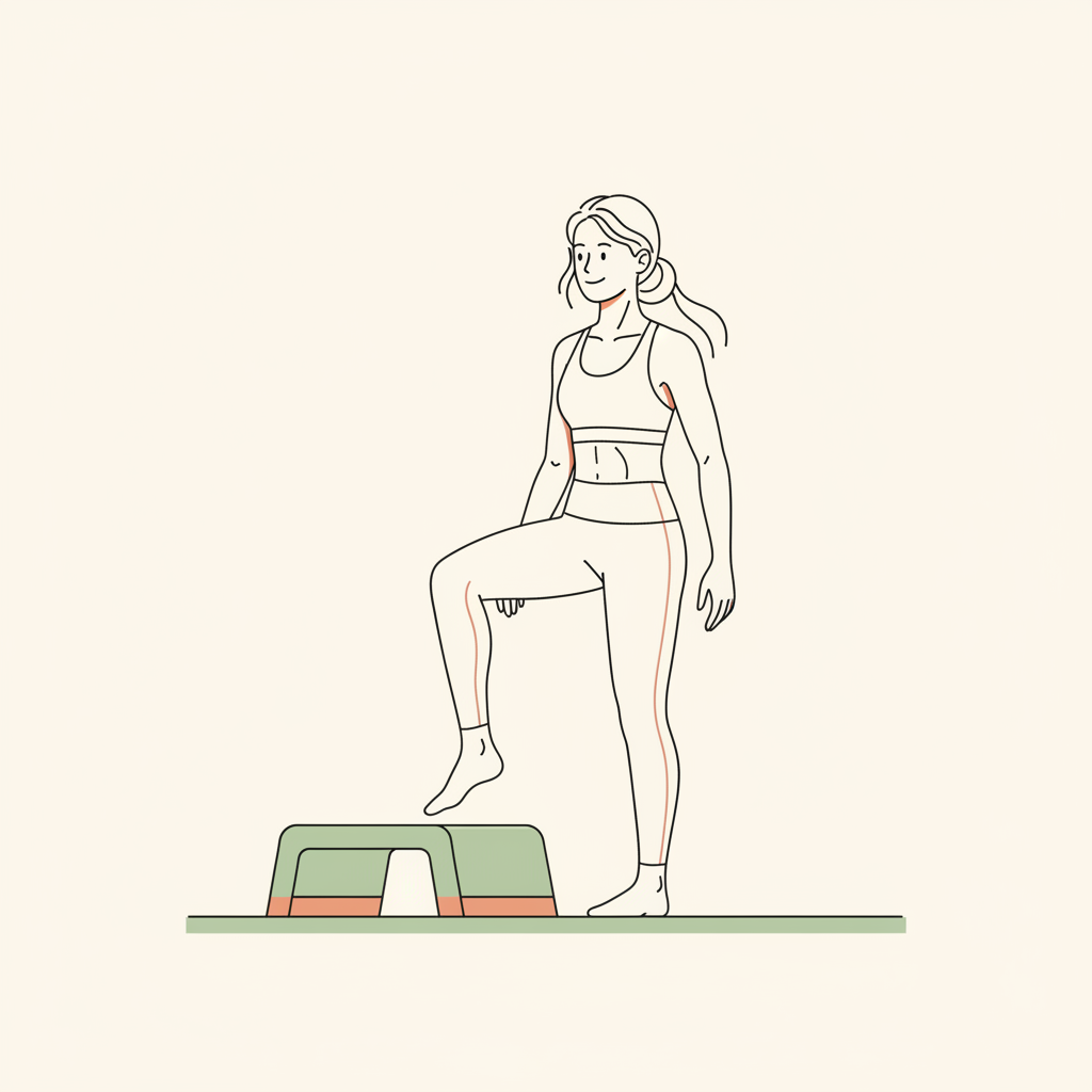 Illustration of Step-Ups onto Low Bench/Stair (per side)