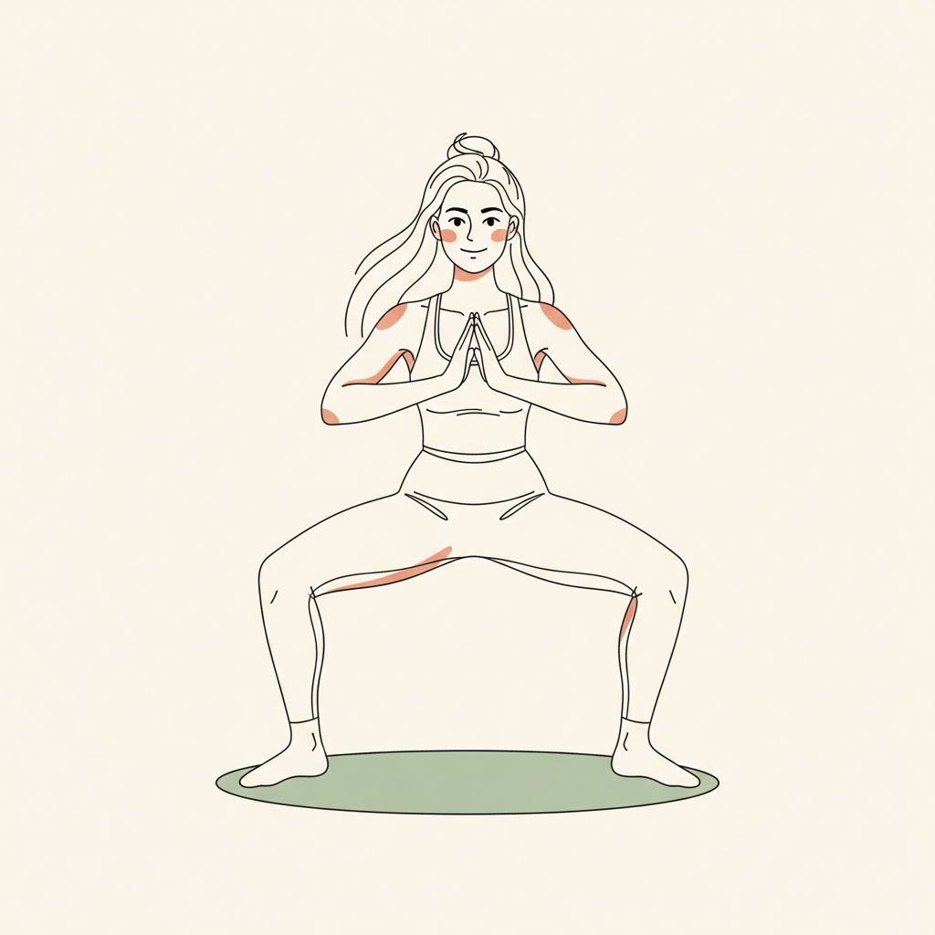 Illustration of Sumo Squat Pulses