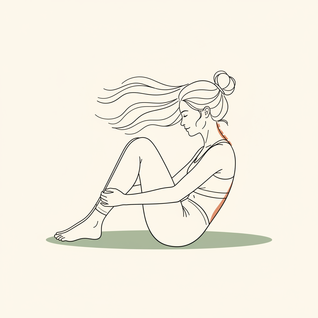 Illustration of Supine Knee-to-Chest Gentle Rock