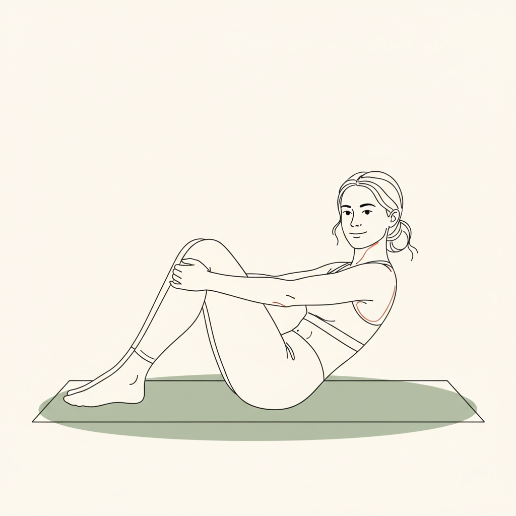 Illustration of Supine Knee-to-Chest Rolls