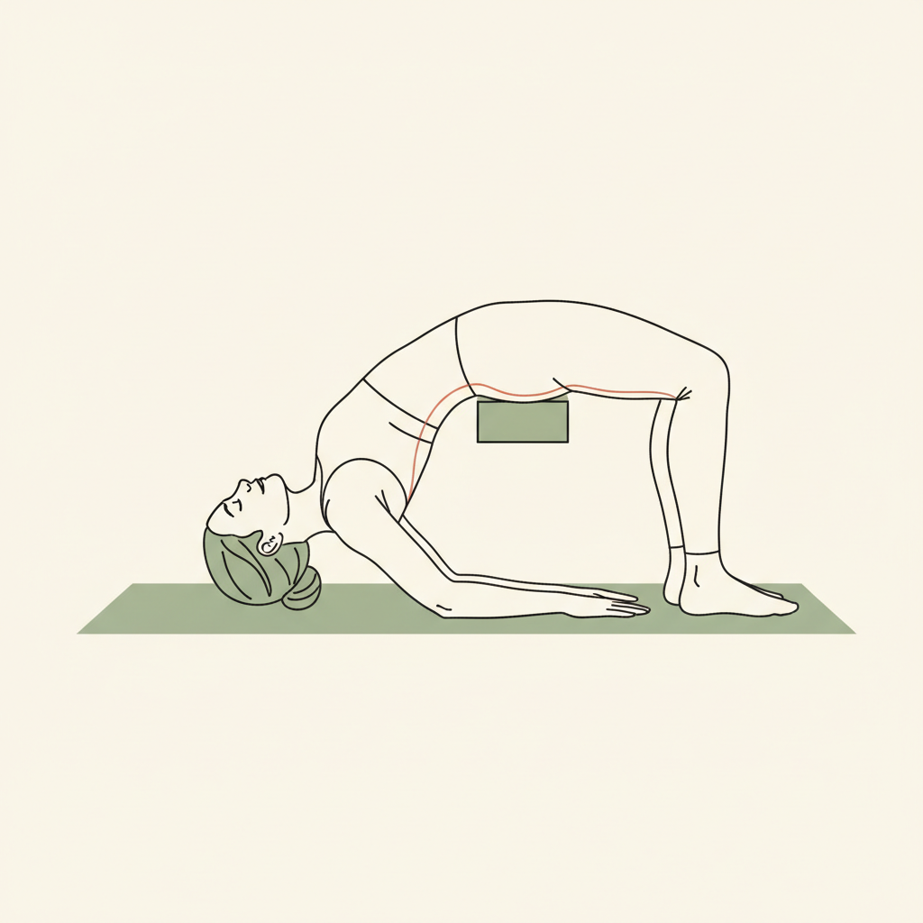 Illustration of Supported Bridge Pose