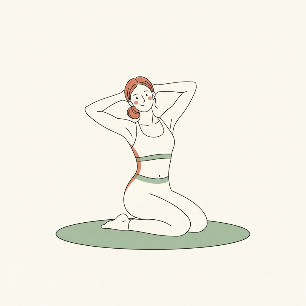 Illustration of Thoracic Spine Rotations (seated or kneeling)