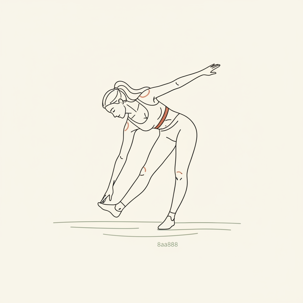 Illustration of Toe Touch with Opposite Arm Reach (right leg back)