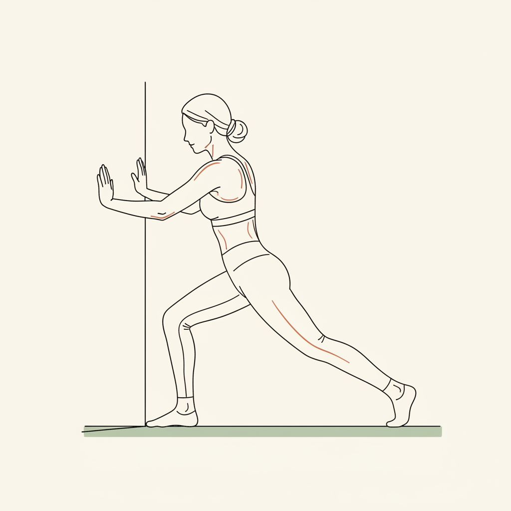 Illustration of Wall Calf Stretch