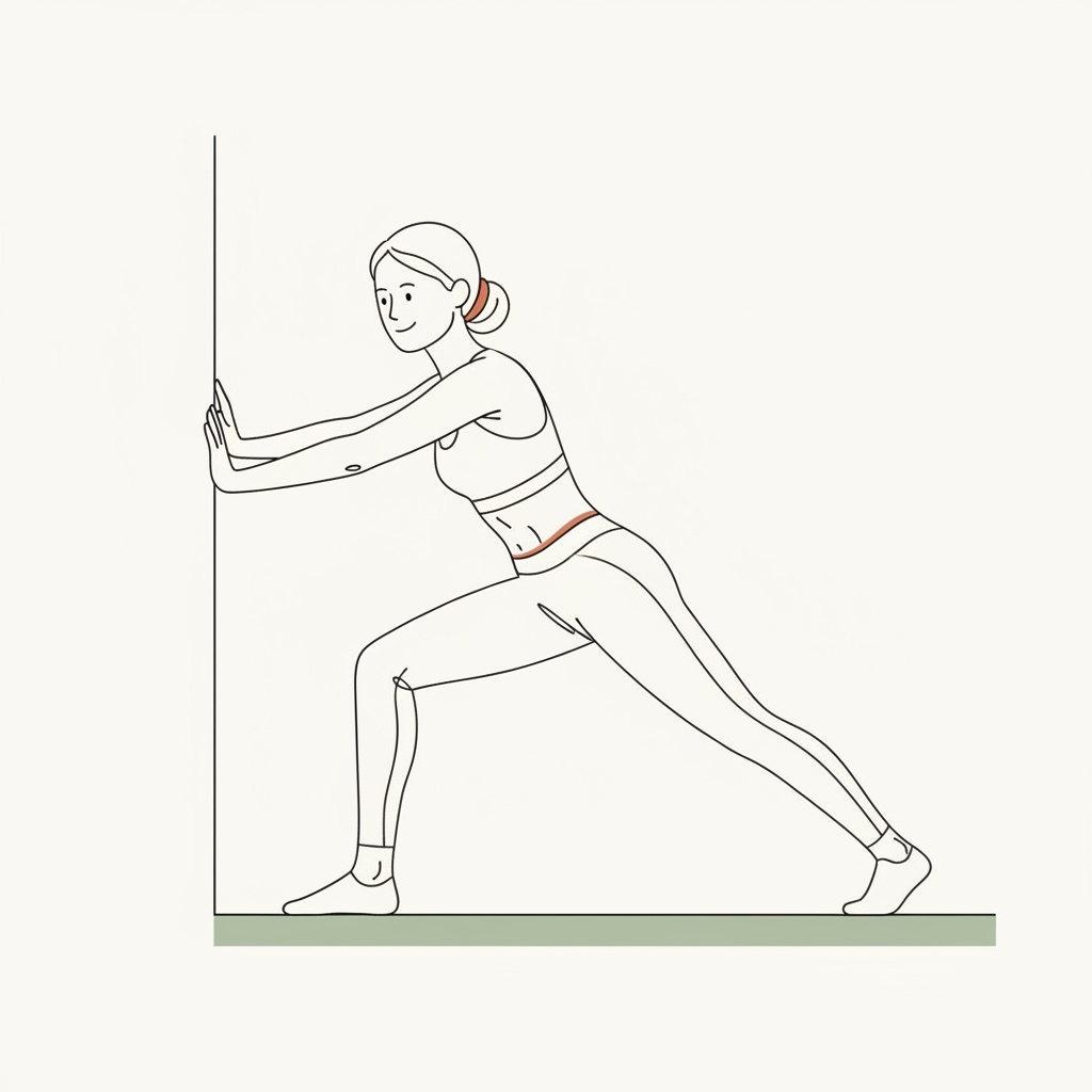Illustration of Wall Calf Stretch (per leg)