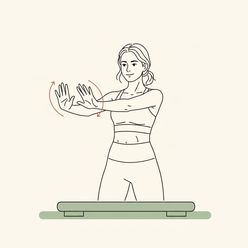Illustration of Wrist Circles and Finger Stretches